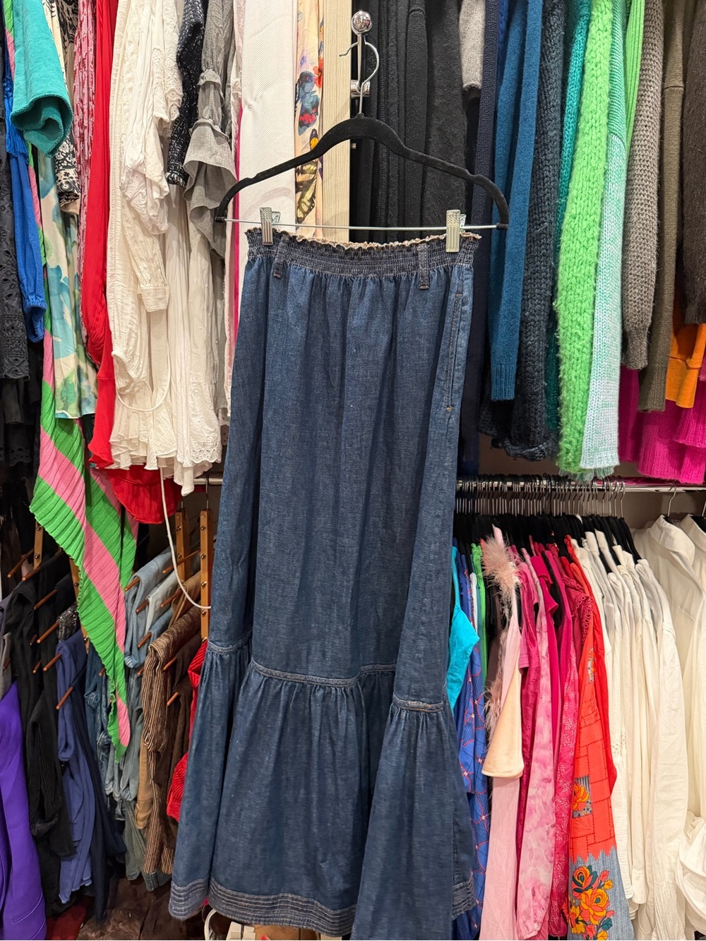 Zimmermann Denim Maxi Skirt in Blue